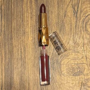 BB&W NEW LEVEL matte dual Luxurious Deep Red Lipstick and gloss